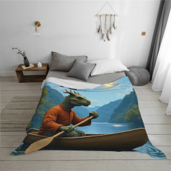 Coperta in flanella Fantasy Forest - Decorazione domestica accogliente e calda