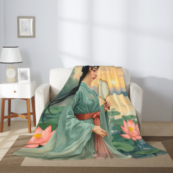 Couette Flanelle Verticale 280g avec Motif de Beauté Classique