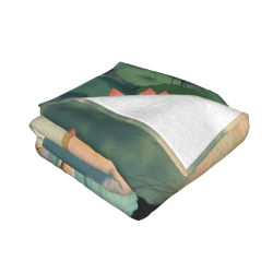 Coperta in Flanella Orizzontale da 280g con Bellezza Classica e Motivo di Loto