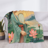 Couette Flanelle Horizontal 280g avec Beauté Classique et Motif de Lotus