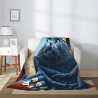 Couette en Flanelle Ombre Mystérieuse de Chat - Okomall