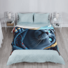 Couette en Flanelle Ombre Mystérieuse de Chat - Okomall