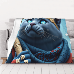 Coperta in flanella della dea gatto egiziana Bastet - Okomall