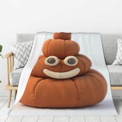 귀여운 만화 변 똥 패턴이 있는 280g 수직 플란넬 담요