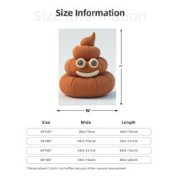 Coperta in Flanella Verticale da 280g con Adorabile Motivo di Cacca da Cartone Animato