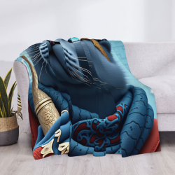 Couverture en flanelle de la déesse chat égyptienne Bastet - Okomall