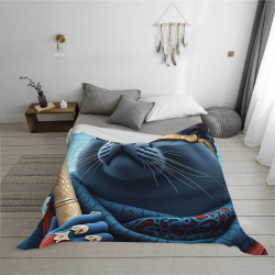 Ägyptische Katzengöttin Bastet Flanell-Decke - Okomall
