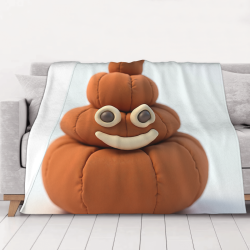 사랑스러운 똥 패턴이 있는 280g 수평 플란넬 담요