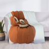 Manta de franela horizontal de 280g con divertido estampado de caca