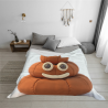 Manta de franela horizontal de 280g con divertido estampado de caca
