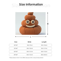 Coperta in flanella orizzontale 280g con simpatico motivo cacca