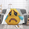 Manta de franela horizontal de 280g con estampado de emoji llorando
