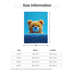 280g 수직 곰 프린트 플란넬 담요