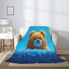 Manta de Flanela Estampada con Oso de 280g