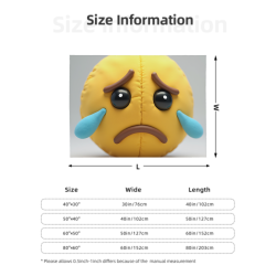 280g 수평 플란넬 담요, 울고 있는 이모티콘 패턴