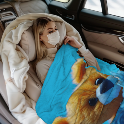 Manta de Flanela Estampada con Oso de 280g