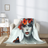 Coperta in flanella con ritratto bellissimo - OKOMALL