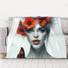 Coperta in flanella con ritratto femminile - Okomall