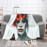 Manta de franela con retrato femenino - Okomall