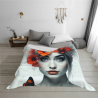 Coperta in flanella con ritratto femminile - Okomall