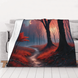 Couverture en flanelle horizontale 280g (Motif Forêt Rêveuse)