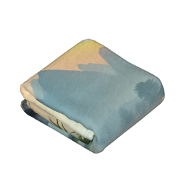 Couverture en flanelle verticale 280g imprimée recto (motif paysage de pêche)