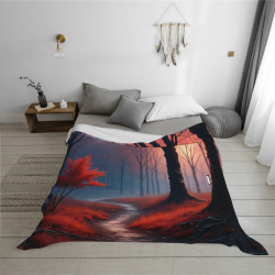 Coperta in flanella orizzontale 280g (Motivo Foresta Incantata)