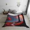 Couverture en flanelle horizontale 280g (Motif Forêt Rêveuse)