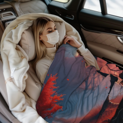 Coperta in flanella orizzontale 280g (Motivo Foresta Incantata)