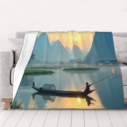 Manta de Flannel con Paisaje - Un Compañero Acogedor y Cálido para el Hogar