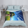 Couette Flanelle Verticale à Impression Simple Face de 280g, Confortable et Chaude
