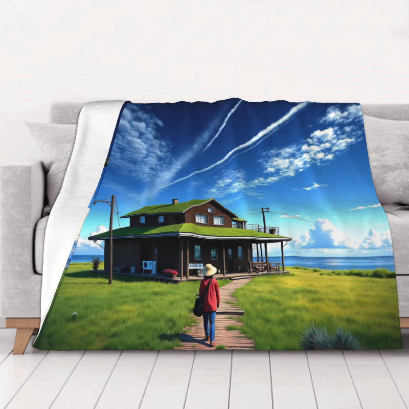 Landschafts-Flanell-Decke - Okomall Haushaltswaren Landschafts-Flanell-Decke - Okomall Haushaltswaren