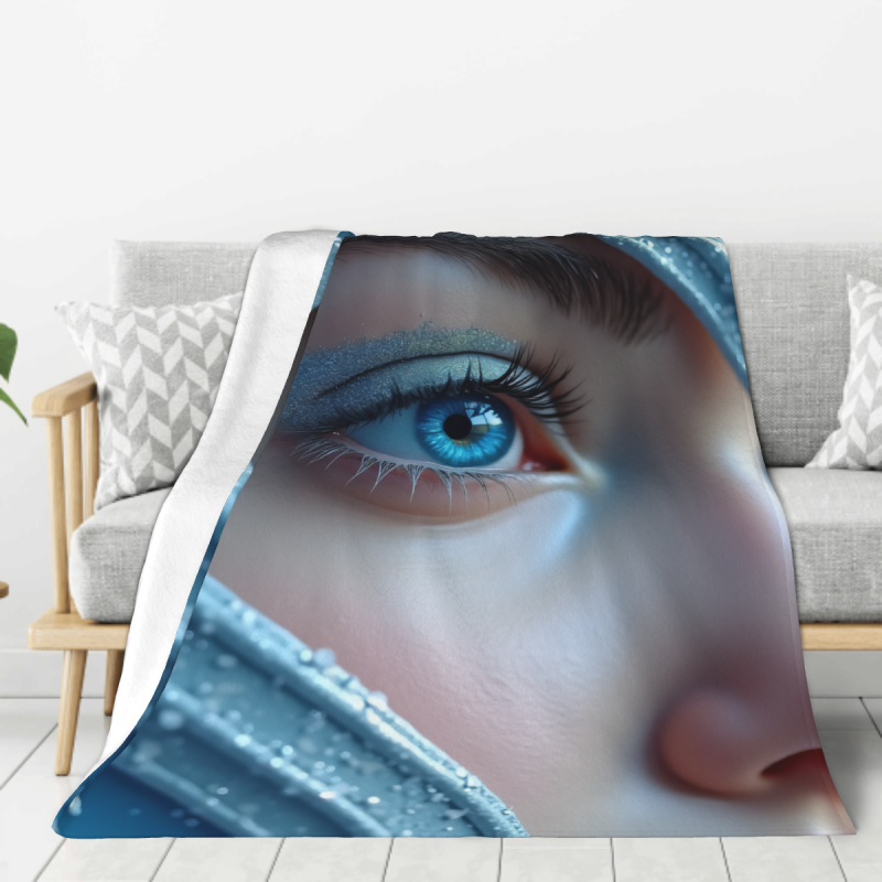 Couverture en flanelle verticale 280g avec charmant motif œil