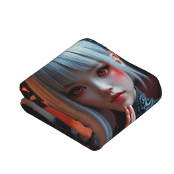 Manta de franela vertical 280g: Diseño de chica anime oscura