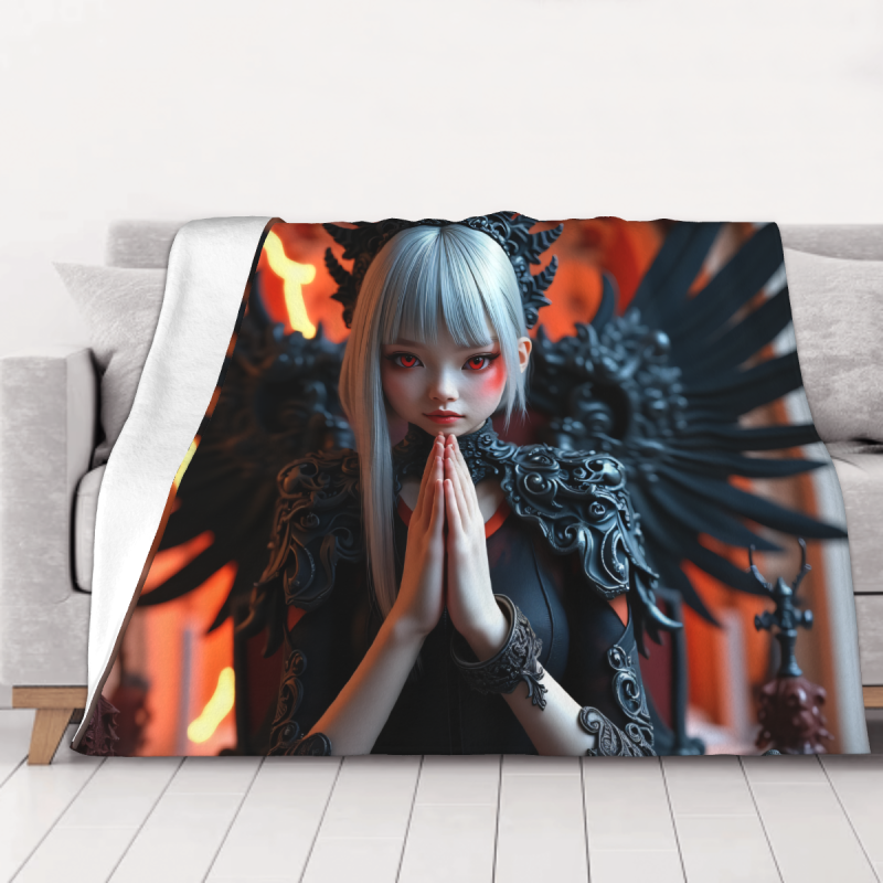 Coperta in flanella orizzontale 280g motivo ragazza misteriosa Coperta in flanella orizzontale 280g motivo ragazza misteriosa