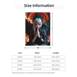 Manta de franela vertical 280g: Diseño de chica anime oscura