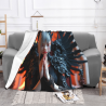Couverture en flanelle horizontale 280g motif fille mystérieuse