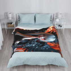 Manta de franela vertical 280g: Diseño de chica anime oscura
