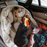 Coperta in flanella orizzontale 280g motivo ragazza misteriosa