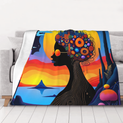 Couverture en flanelle horizontale 280g avec magnifique motif artistique