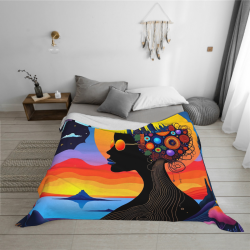 Coperta in flanella orizzontale 280g con splendido motivo artistico