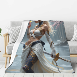 Coperta in flanella verticale 280g con stampa Bellezza con Spada