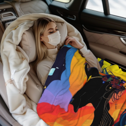 بطانية فلانيل أفقية 280 جرام بتصميم فني مذهل