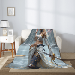 Couverture en flanelle verticale 280g avec impression Beauté à l'Épée