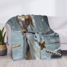 280g horizontale Flanell-Decke mit Muster einer Kriegerin mit Schwert