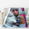 280g Vertical Stylish Print Flannel Blanket