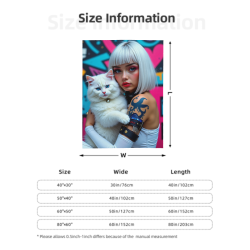 280g 세로형 스타일리시 프린트 플란넬 담요