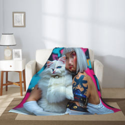 280g Vertical Stylish Print Flannel Blanket