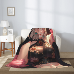 280g縦型フランネルブランケット：アニメ少女プリントスタイル