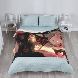 Coperta in flanella verticale 280g: Stampa di ragazza anime
